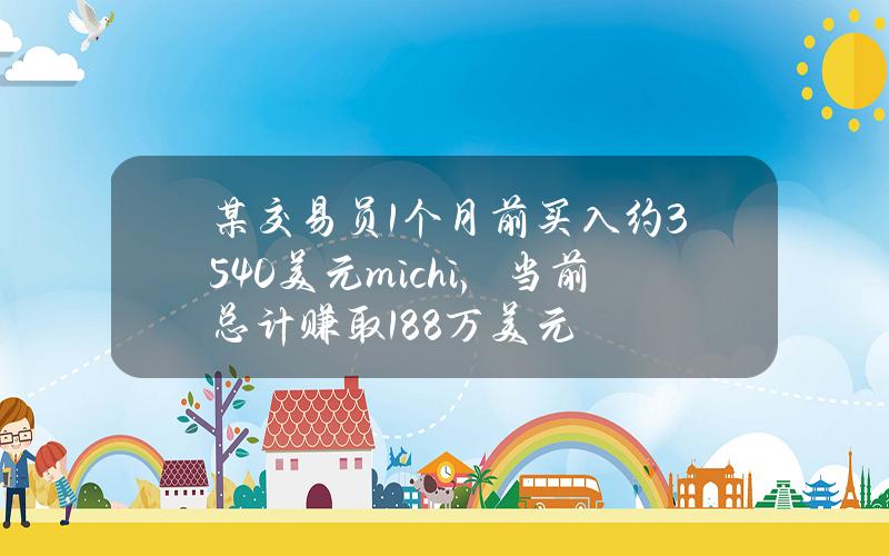 某交易员1个月前买入约3540美元michi，当前总计赚取188万美元